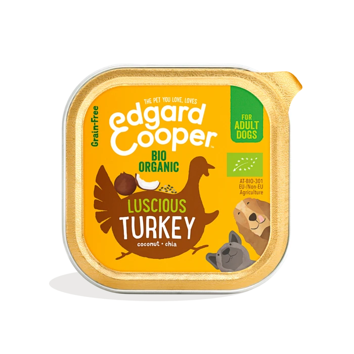 Edgard & Cooper Edgard&Cooper Barquettes BIO Pour Chien à La Dinde - 17x100g 1 Edgard & Cooper Edgard&Cooper Barquettes BIO Pour Chien à La Dinde - 17x100g