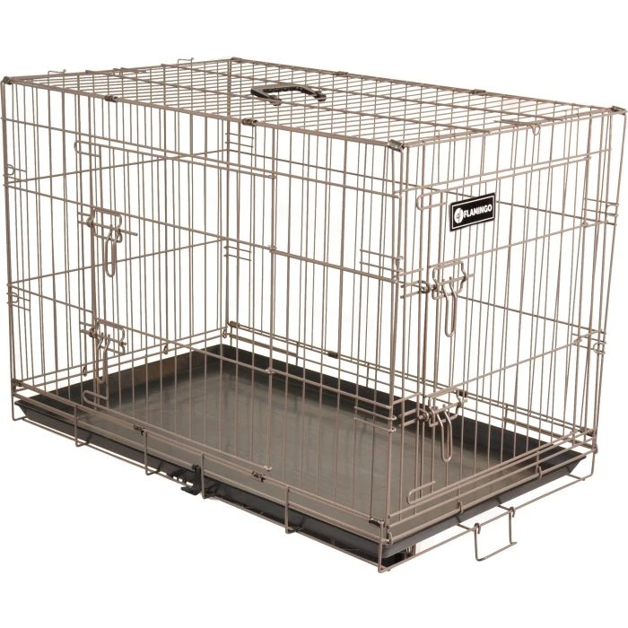Flamingo Cage Pour Chien Ebo Taupe S 43x61x50cm 1 Flamingo Cage Pour Chien Ebo Taupe S 43x61x50cm