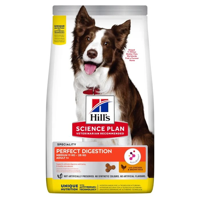 Hill's Science Plan Perfect Digestion Medium Croquettes Pour Chien 1 Hill's Science Plan Perfect Digestion Medium Croquettes Pour Chien
