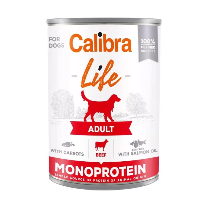 CALIBRA LIFE CHIEN ADULTE AU BŒUF ET CAROTTES - 6X400G 1 CALIBRA LIFE CHIEN ADULTE AU BŒUF ET CAROTTES - 6X400G