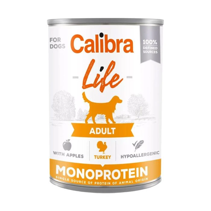 CALIBRA LIFE CHIEN ADULTE A LA DINDE ET POMME - 6X400G 1 CALIBRA LIFE CHIEN ADULTE A LA DINDE ET POMME - 6X400G