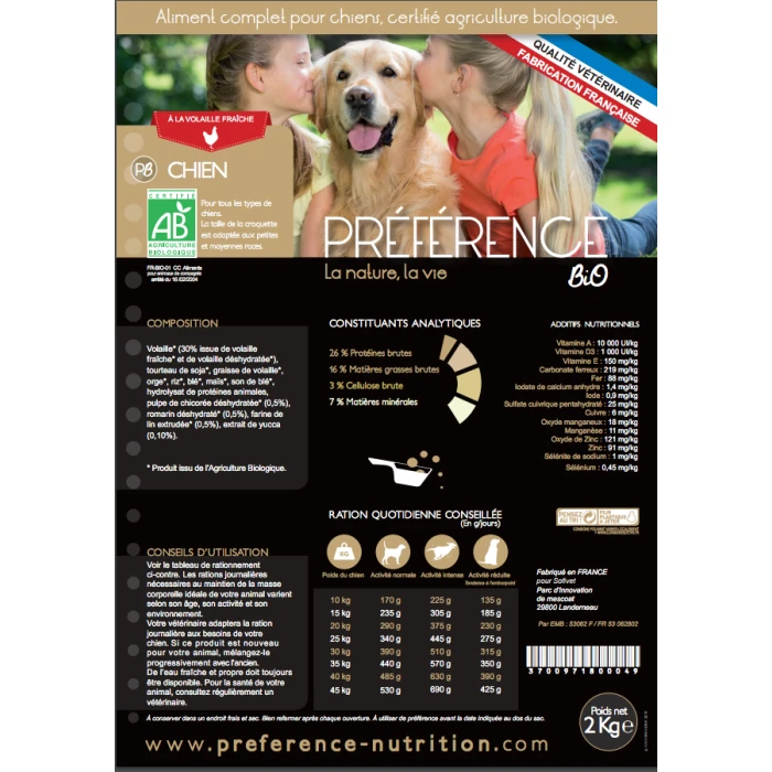 Préférence Bio Chien 10Kg 1 Préférence Bio Chien 10Kg